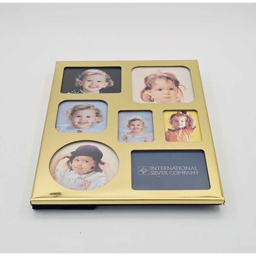 International Silver Company Goldtone Collage Frame 7 Mini Photo 88117767 NIB